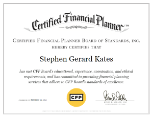 Certified Financial Planner Certificate