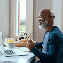 Man looking at computer