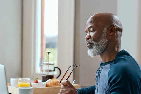 Man looking at computer